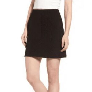 Kendall & Kylie Black Faux Leather A-line Mini Skirt Size XS